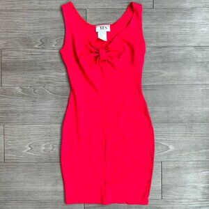 Vintage 80s Yes Clothing Co. Red Cinched Bust Bodycon Sleeveless Dress Size S